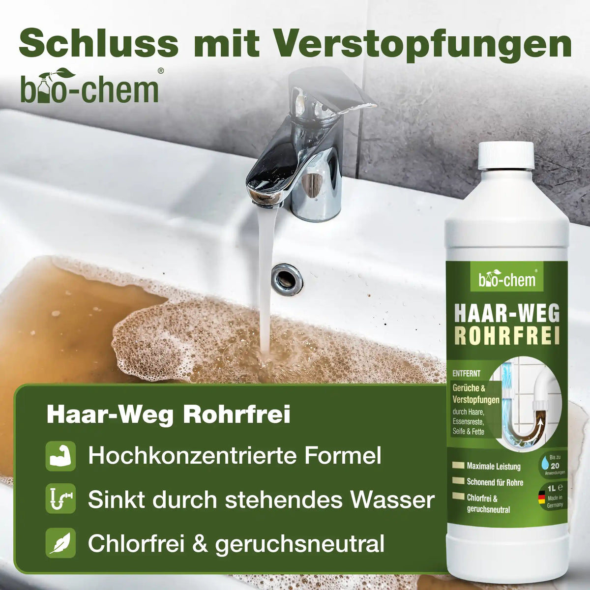 Turbo-Duo für hartnäckige Verstopfungen & Urinstein – Haar-Weg Rohrfrei & Urinsteinentferner – Artikel 9000192