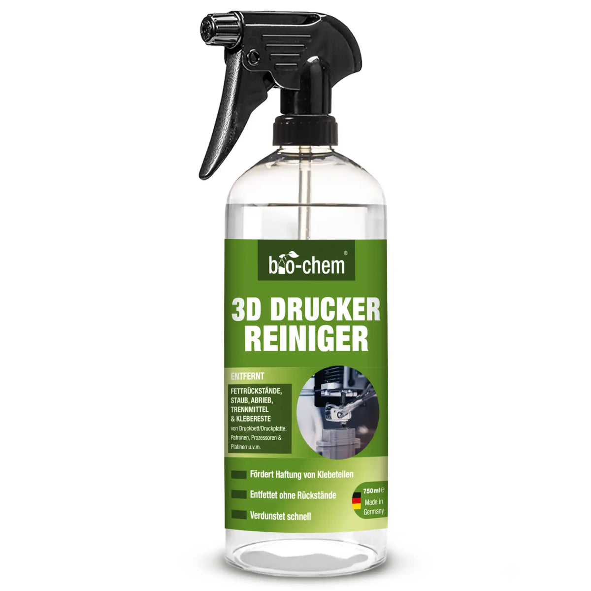 bio-chem 3D Drucker Reiniger – Effektive Reinigung für 3D Drucker, entfernt Fett, Staub, Trennmittel & Klebereste