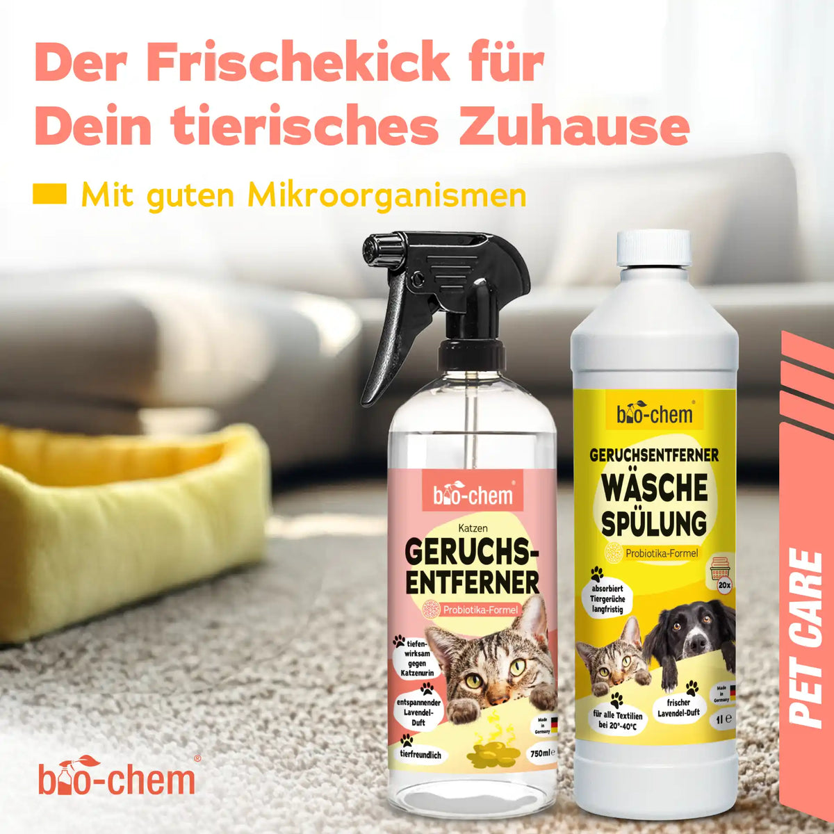 Geruchsentferner Katze + Wäschespülung (2-teilig)