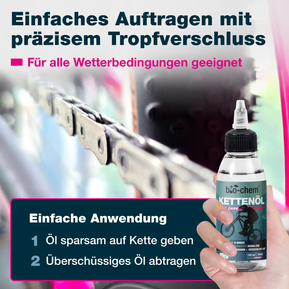 Kettenöl Fahrrad (100 ML + Tuch)