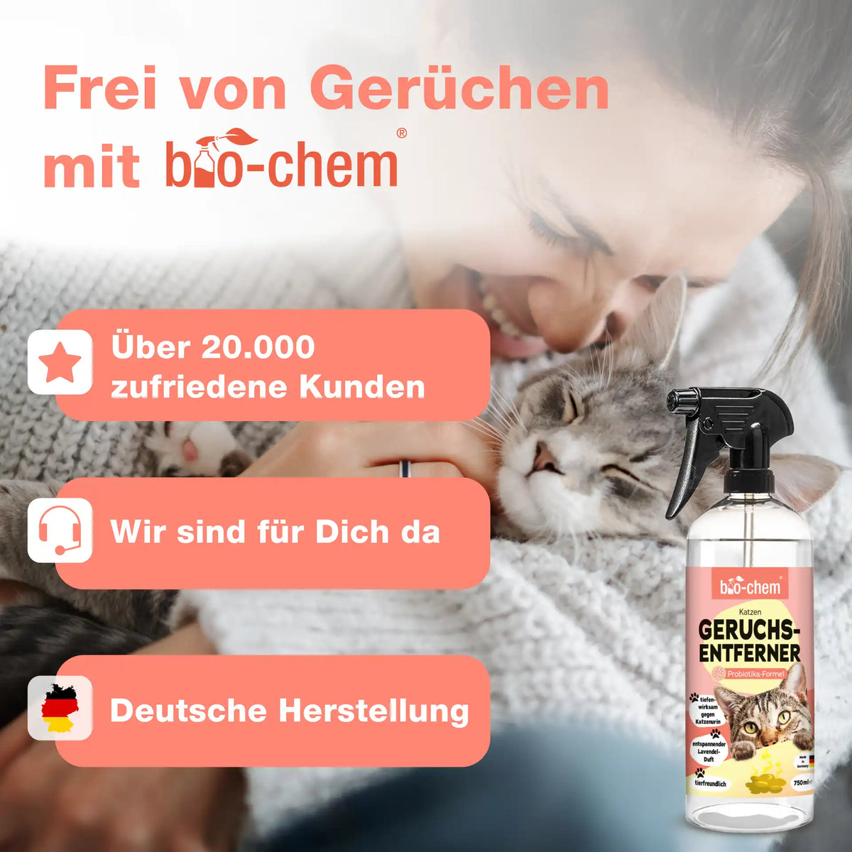 Geruchsentferner Katze (750 ML)