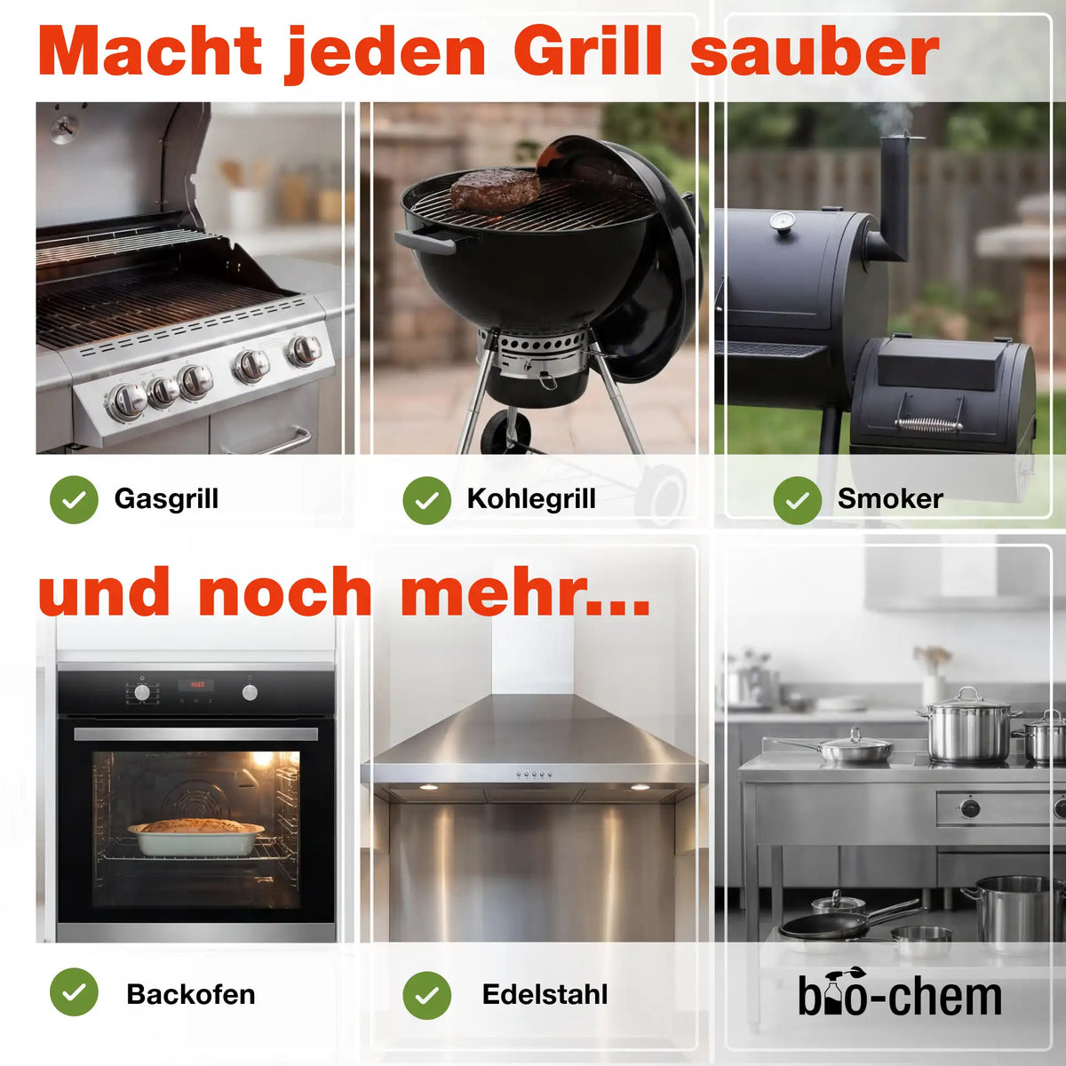 Grillreiniger Set geeignet für Gasgrill, Holzkohlegrill, Smoker, Backofen und Edelstahlflächen
