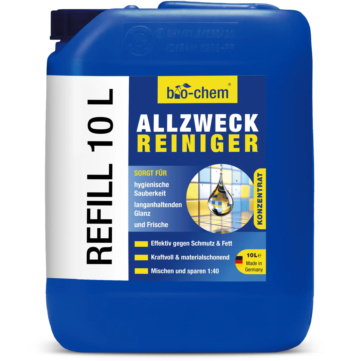 Allzweckreiniger Konzentrat im 10 l Nachfüllkanister für gewerbliche Anwendung von bio‑chem – Artikel 9100021