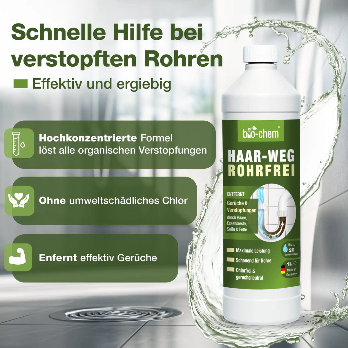 Abflussreiniger Rohrfrei Haar-Weg (1 L)