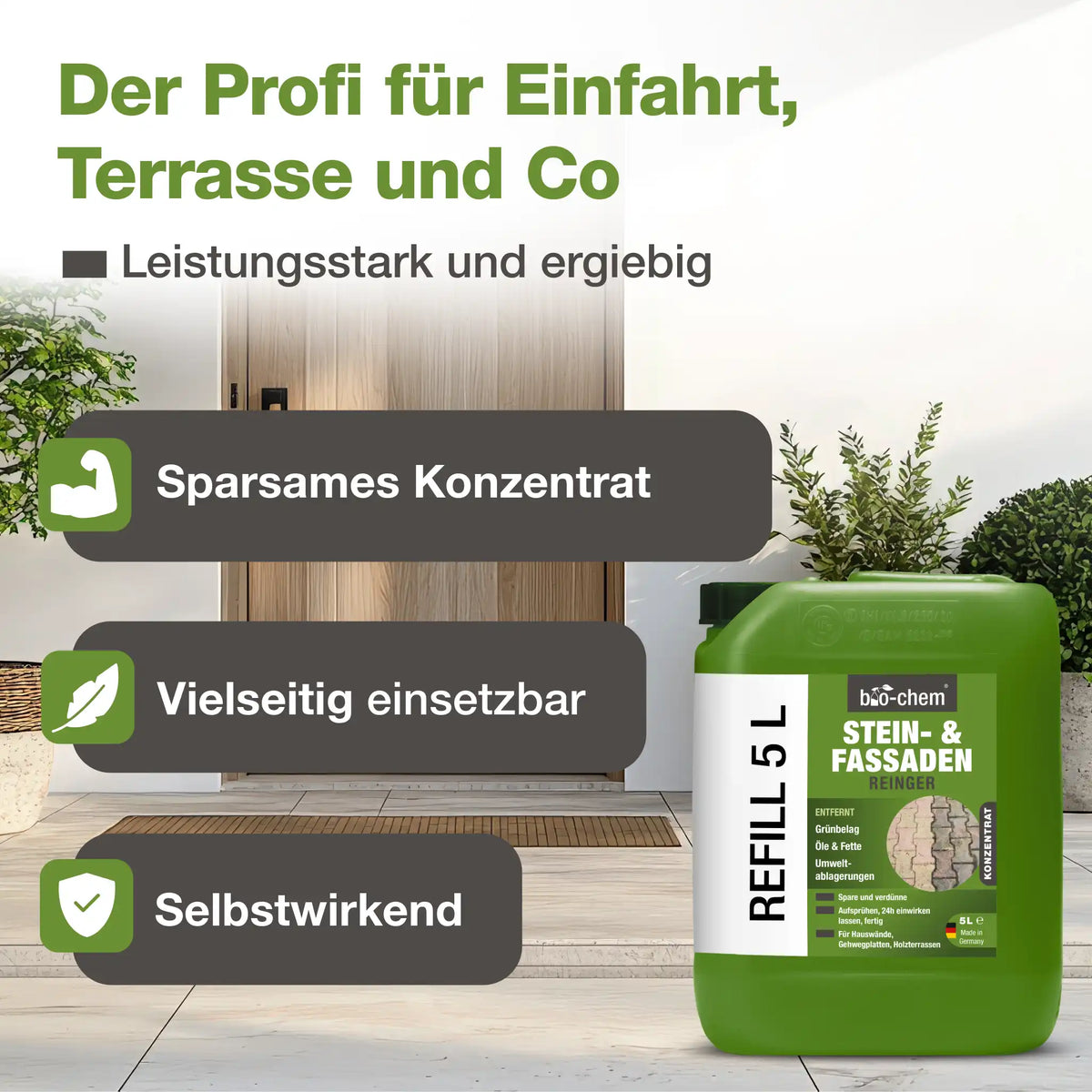 Steinreiniger & Fassadenreiniger (5 L + Schaumsprüher)