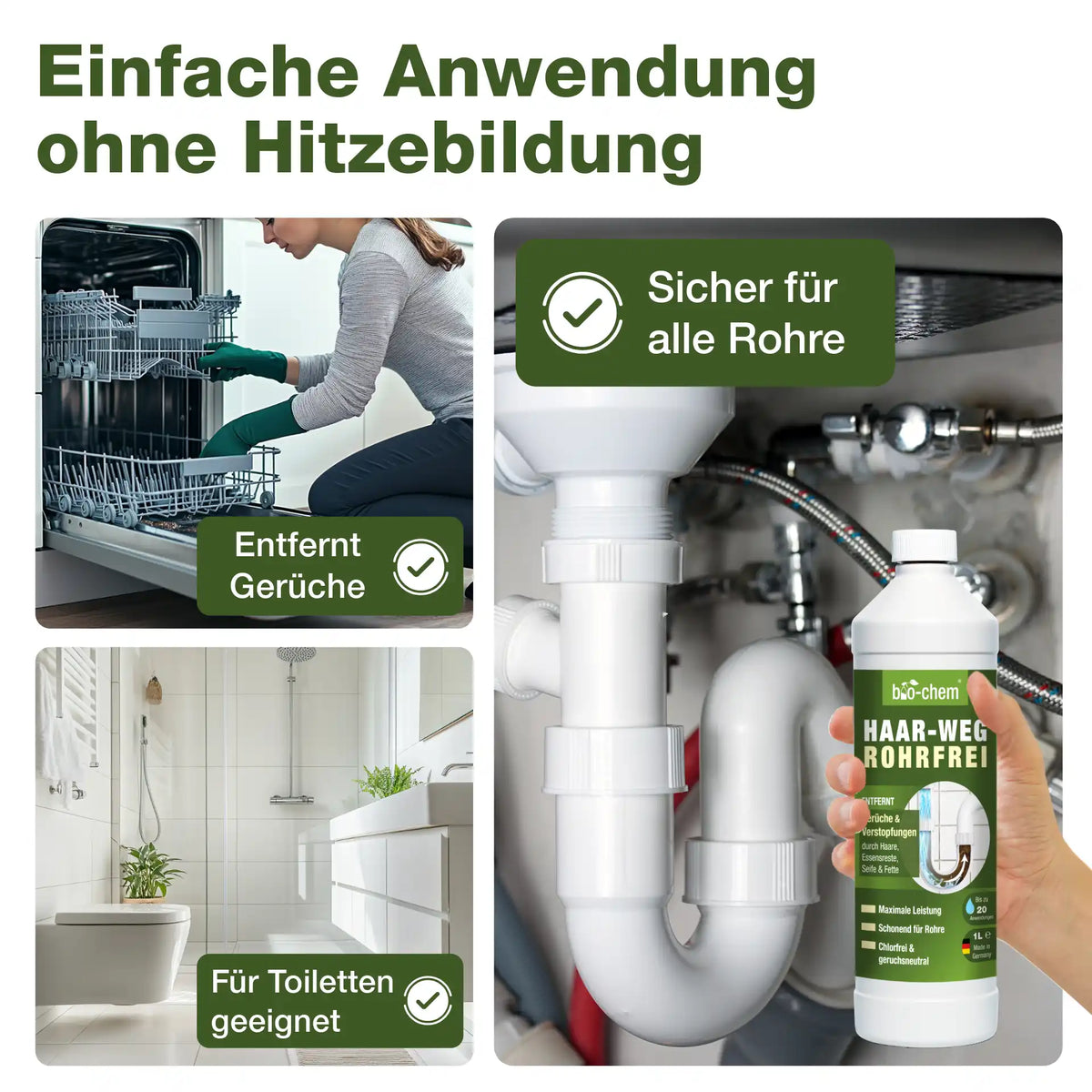 Haar-Weg Rohrfrei gegen Verstopfungen durch Haare, Seife &amp; Fette – Artikel 9000192