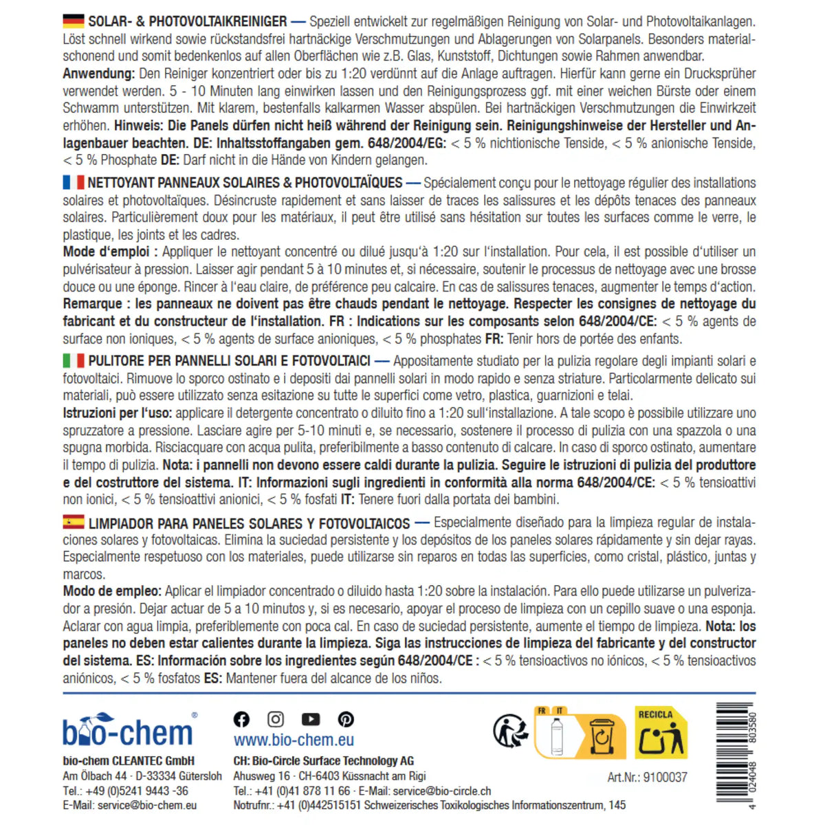 Photovoltaikreiniger (1 L)