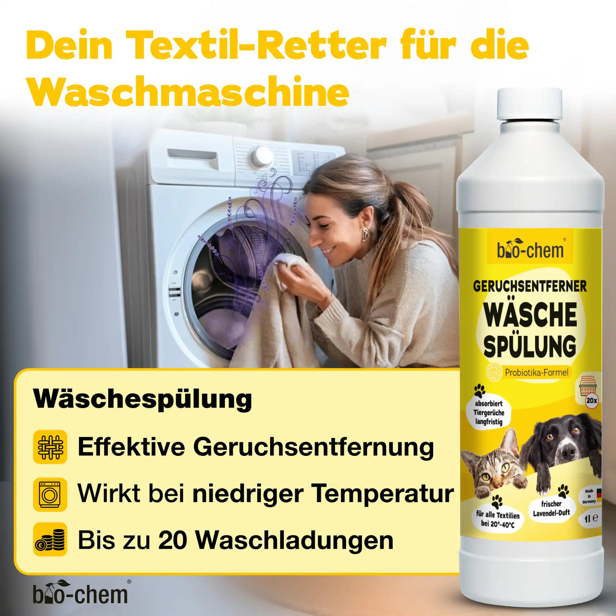 Enzymreiniger Konzentrat 1 l + Geruchsentferner Wäschespülung 1 l (DUO 2-teilig)