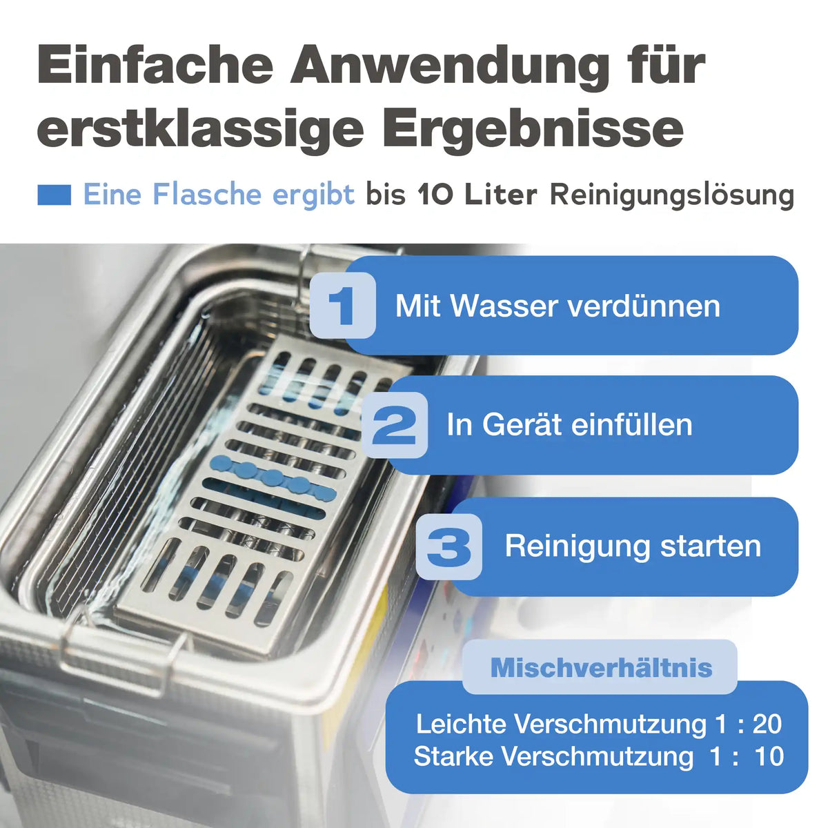 Anwendung Ultraschallreiniger Flüssigkeit Werkstatt