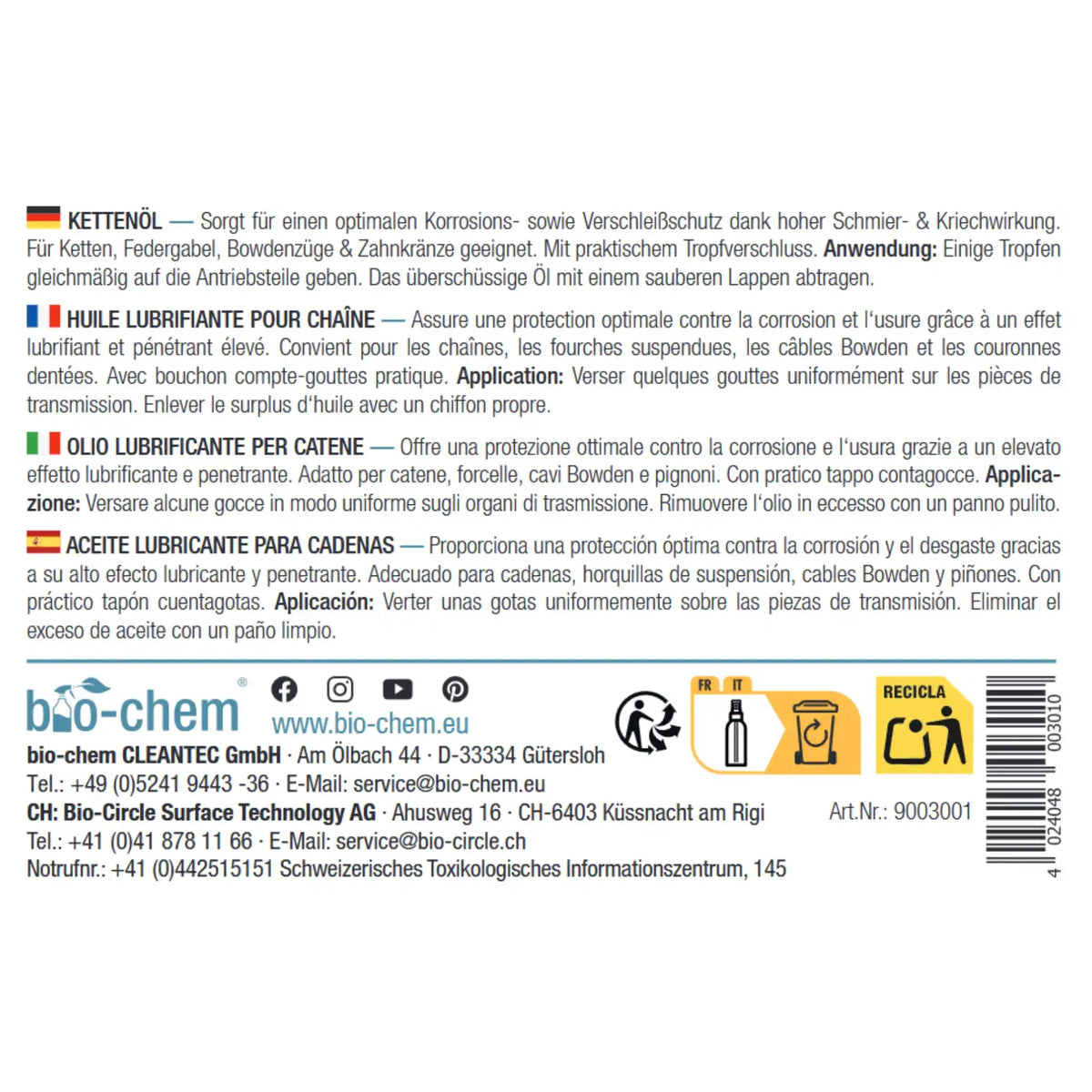 Kettenöl Fahrrad (100 ML)